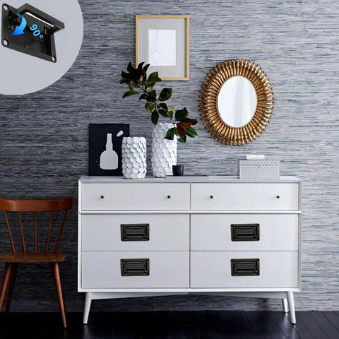 Recessed Pull Handle Set Black Zinc Alloy Flush Cabinet And Toolbox Handle 95mm by 60mm by 14mm installed on white drawers