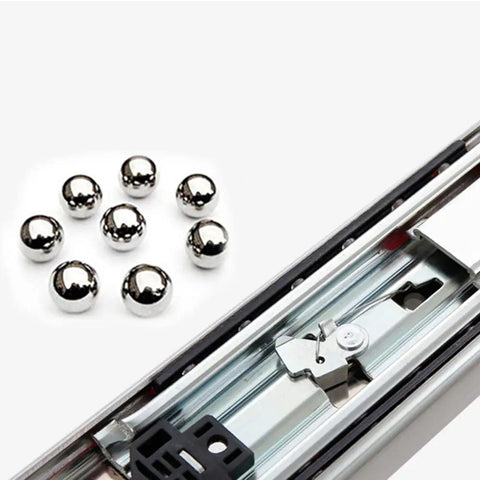 Close-up of Heavy Duty Locking Drawer Slides With Soft Close Telescoping Ball Bearing Rails 600mm Industrial Drawer Runners