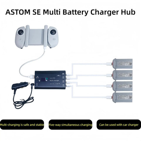 4 In 1 Drone Battery Charger Hub For Atom SE All In One Fast Charging Station For Drone And Controller With Car Charger