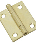 Rock Solid Two Inch Brass Removable Pin Hinges Two Pack made from cold rolled steel, close-up of hinge with visible pin and holes.