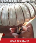 Heavy Duty Flexible Clear Dust Collection Hose Tough As Nails Shop Vacuum Attachment Puncture Resistant Debris Fume Extractor Tubing close-up