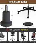 High Grade Stationary Office Chair Glides Swap Out Rolling Stool Casters Secure Non Slip Base Protects Flooring Tight Fit Design Keeps Your Workspace Locked Down Smooth 10 Pack product size illustration showing bell glide and flat base.
