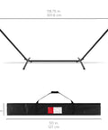 Two Person Indoor Outdoor Hammock With Steel Stand Cozy Brazilian Gathered End Style Cotton Bed For A Cocoon Vibe Carrying Bag Included