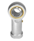 Heavy Duty Rod End Bearing 16mm Bore with M16x2.0 Thread Right Hand Precision Ball Joint for Machinery and Automation, Low Noise, Corrosion Resistant, Hardened Steel, High Load Capacity, silver rod end bearing front view