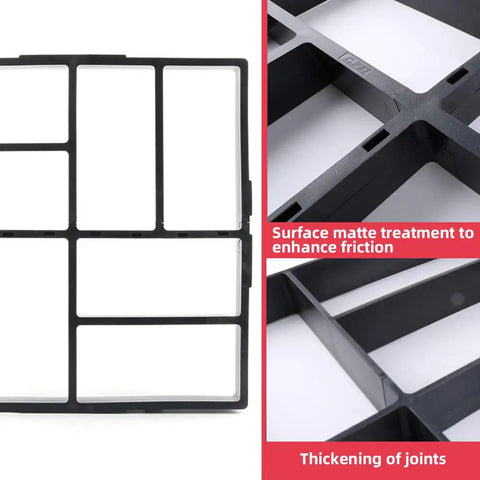 Reusable Concrete Molds For Walkways And Patios 15.7 By 15.7 By 1.57 Inch Path Maker With 8 Grid Stone Molds, close-up view