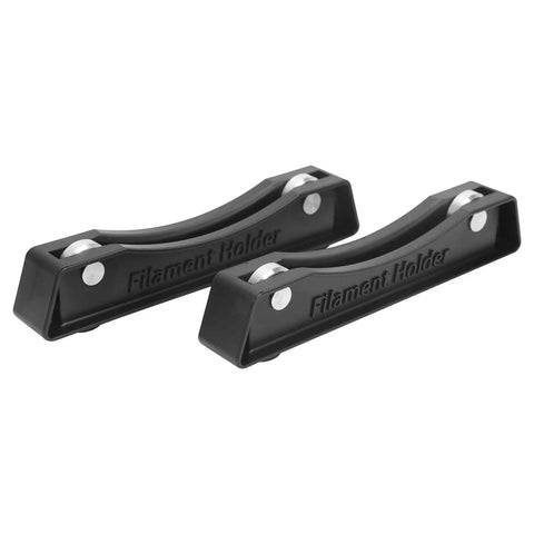 Rock Solid 3D Printer Filament Spool Holder Pack Of Two With Non Slip Base And Heavy Duty ABS Plastic displays black holders.