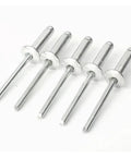 Close-up of dome head blind rivets from 120 Piece Aluminum Pop Rivets Kit Set For Furniture And Home Projects Dome Head Blind Rivets Assortment