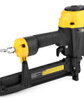 Go To Lightweight 16 Gauge Pneumatic Stapler With Magnesium Body, side view showing air connector and trigger detail.