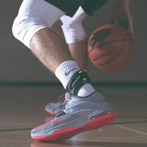 On Demand Ankle Brace For Proactive Stability And Injury Prevention Supports Football Soccer Basketball Lacrosse Volleyball Medium Right Black Molded TPU Shell For Natural Motion And Strong Guard during basketball play