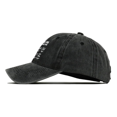 Funny RV Caravan Lover Travel Baseball Cap Adjustable Trucker Style Sun Hat For Outdoors Fishing And Road Trip Enthusiasts side view