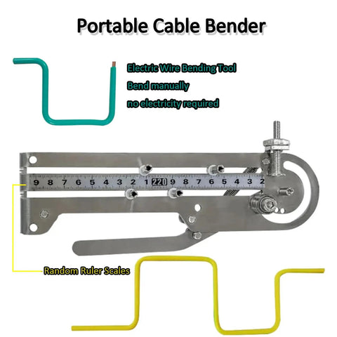 Precision Stainless Steel Wire Bender Tool For Electrical Panels And Breadboards Max 16.4Mm Cable Diameter showing clear views of measurements and bent wires.