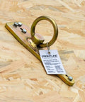 Bull Ring Roof Anchor Reusable For Flat Roofs With Wooden Structures Quick Setup And Fall Arrest Restraint System Positioning Applications Zinc Plated Steel OSHA And ANSI Compliant on wood surface