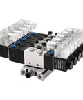5 Way 3 Position Pneumatic Solenoid Valve Kit Plug And Play With 24V DC Coil For PT One Quarter Ports