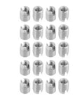 20 Pcs M4 8mm Threaded Inserts Self Tapping Helical Coil Repair Kit For Aluminum Plastic Wood And Metalworking DIY Projects Easy Install Secure Fit Restores Damaged Holes And Prevents Stripouts, silver threaded inserts arranged in rows