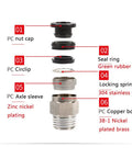 Exploded view of One Eighth Inch PT Male Thread 8mm Straight Pneumatic Push In Quick Fitting Connectors assembly components.