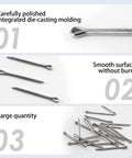 Heavy Duty Stainless Steel M4 50mm Propeller Cotter Pins Pack Of 20 For Outboard Motors product image showing polished pins in detail.