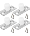 Heavy Duty Nylon Barn Door Rollers Rock Solid Floor Mounted Guide Bracket with screws and guide wheels for smooth installation.