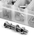 Heavy Duty Bolts And Nuts Flat And Lock Washers Set, 1600 Piece M4 M5 M6 Assortment, 304 Stainless Steel display with storage box