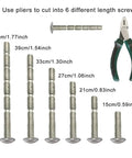 Screws of varying lengths from 15mm to 45mm with pliers, used for Antique Bronze Cabinet Pulls With Plate installation.