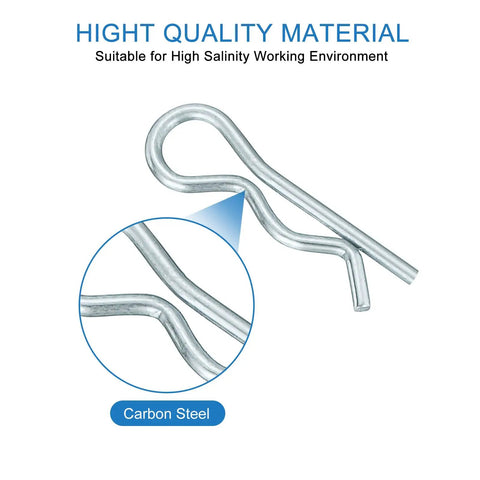 Heavy Duty 1 Mm By 17 Mm Cotter Pins Spring Fasteners Hairpin Retaining Pins R Clip Kit For Bolts And Pins In Metalwork And Equipment Applications 20 Pcs Galvanized Carbon Steel Silver Tone Uxcell