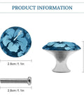 Rock Solid Two Pack Round Cabinet Knobs With Drawer Pulls 1.1 Inch For Kitchen Drawers stainless steel knobs with floral design, 2.8cm round