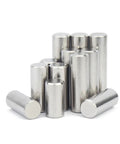 Heavy Duty 304 Stainless Steel Locating Dowel Pins With Round Heads And Chamfered Ends For Precise Machining And Assembly Work That Lasts A Long Time Without Rust stacked in mixed sizes.