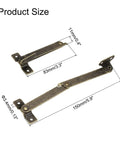 4 Pack Lid Folding Support Hinges With 16 Screws Bronze Finish Lid Stay Hinges For Furniture Wooden Boxes Jewelry Cases Chests And Cabinets Soft Close Durable Iron Construction Folded Length 3.3 Inches Plate Width 0.4 Inches size diagram