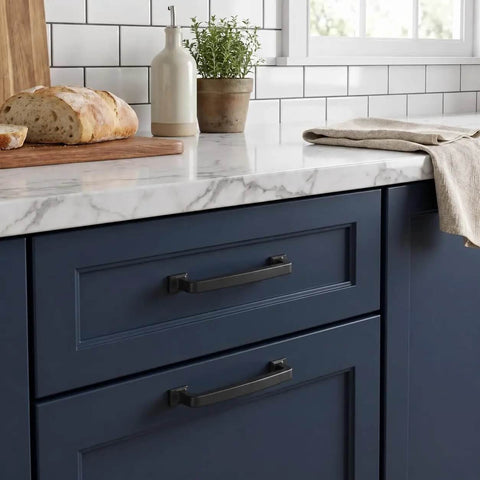 Slick Matte Black Cabinet Pulls And Drawer Handles 10 Pack Top Shelf Kitchen Cupboard Hardware Upgrade For Dressers Doors And Vanity Cabinets With Smooth Grip And Tight Fit on navy kitchen drawers.