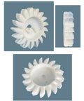 Go To 50W Hydro Generator for Off Grid Power Brushless Water Turbine for Camping Cabin Creek Life and Home Emergency Energy Supply Portable Durable High Efficiency for Wide Water Sources and Easy Setup showing white turbine blades.
