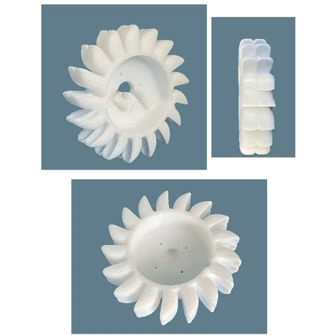 Plastic rotor component of the 50W Portable Micro Hydro Generator For Outdoor Use And Camping - Brushless Motor Water Turbine