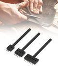 Pro Grade Leatherworking Tool Kit 3 Piece Cobbler Prong Chisel Set With 2 4 6 Tooth Row Hole Puncher Steel Punch Leather Craft