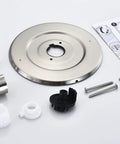 Gibson Posi Temp Valve Trim Kit Brushed Nickel With Metal Construction And Easy Adjust Lever And Red Blue Temperature Indicator Compatible With Moen 2510 2520 2570 2590 Valves Trim Kit Only laid out with components and manual