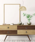 Mid-century dresser with decorative mini knobs, featuring Antique Bronze Cabinet Pull Handles 8 Pack for Kitchen Wardrobe, single-hole design.