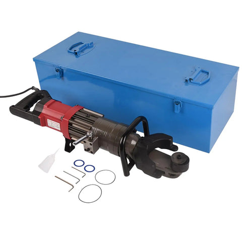 Heavy Duty 1200W Electric Rebar Bender Steel Bar Bending Tool 110V Hydraulic Bender with storage box and accessories.