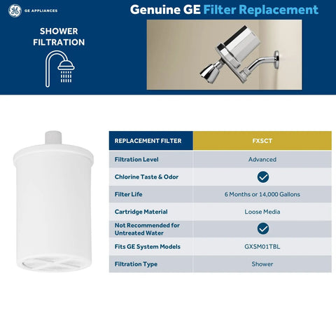 Make Your Daily Shower Hit Different With This Easy Install Chlorine Removing Filter For The GXSM01TBL System Designed To Last Six Months And Deliver Fresh Soft Water Straight Up Without Buildup