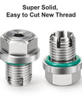 Oversize Piggyback Oil Drain Plug Kit Beefed-Up Stainless Steel 304 Self Tapping Oil Pan Thread Repair For M14.1-1.5 X 15mm