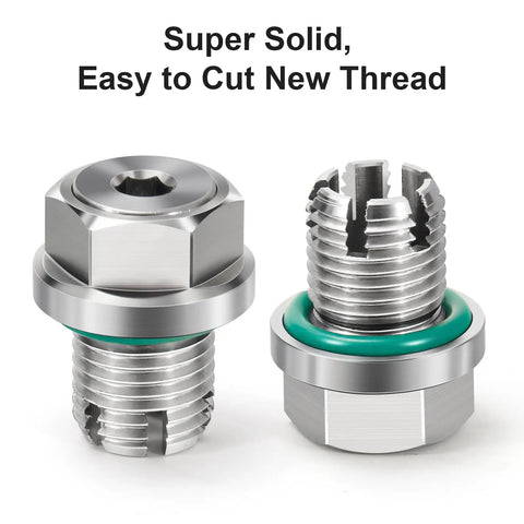 Oversize Piggyback Oil Drain Plug Kit Beefed-Up Stainless Steel 304 Self Tapping Oil Pan Thread Repair For M14.1-1.5 X 15mm
