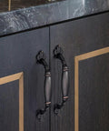 Oil Rubbed Bronze Vintage Cabinet Hardware Pulls 5 Inch 128mm Screw Spacing Set installed on kitchen cupboard doors