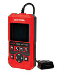 Red handheld OBD2 Code Reader and Scan Tool for Cars Reads Dynamic Data Streams MIL and Readiness Status Freeze Frame Data Read and Clear DTCs