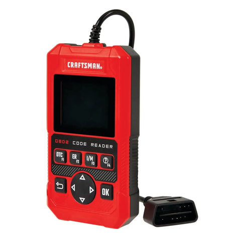 Red handheld OBD2 Code Reader and Scan Tool for Cars Reads Dynamic Data Streams MIL and Readiness Status Freeze Frame Data Read and Clear DTCs
