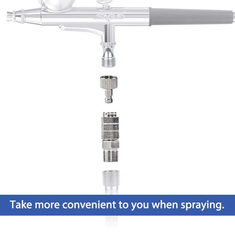 Airbrush Quick Release Disconnect Coupler Kit With Extra Female Fittings And O Ring Set, 1/8 Inch Male To 1/8 Inch Female Hose Connections