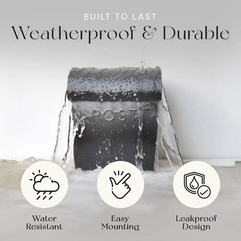 Extra Large Outdoor Wall Mount Mailbox Black Waterproof Parcel Box weatherproof design under simulated rain