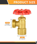 Five Pack Brass Boiler Drain Valve for Home Plumbing with 3/4 Inch FIP Inlet and MHT Outlet, red handle