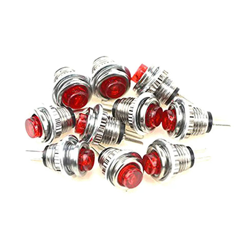 Ten Pack Eight Millimeter Push Button Switches SPST Normally Open 125V 1A DS101 With Five Red And Five Green Caps For DIY Projects Plug And Play Mount In An Instant Eight Millimeter Hole, red cap set