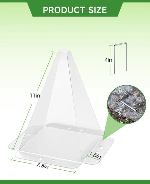 20 Pack Garden Cloches For Plants Clear Seedling Covers With 40 Metal Stakes Mini Greenhouse Bell Covers For Frost Sun And Pest Protection 7.8x11 Inches