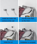 Installation steps for Heavy Duty Retractable Garden Hose Reel Kit With 130 Foot Flexible Tubing And Wall Or Ground Mount Brackets.