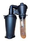 Turbocharged Dual Filtration Cyclone Dust Collector For 50mm And 2 Inch Woodworking, heavy-duty canister and dual filter tubes.