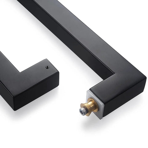 Heavy Duty Commercial Grade Push Pull Door Handle Made From 304 Stainless Steel 900mm 36 Inch Length 1.2mm Thick Matte Black Finish Square And Rectangle Mounting Solid Standoffs And Hardware