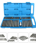 Chrome Vanadium Socket And Wrench Auto Repair Combo Kit Builds Tough Grabs Rusty Bolts Ready To Roll In The Garage marked sizes in blue case.