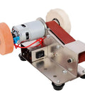 Slick Mini Belt Sander And Solid Bench Grinder Offering Seven Speed Variations With A Powerful 775 Motor for wood buffing and metal deburring.